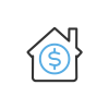 icon of house with dollar sign